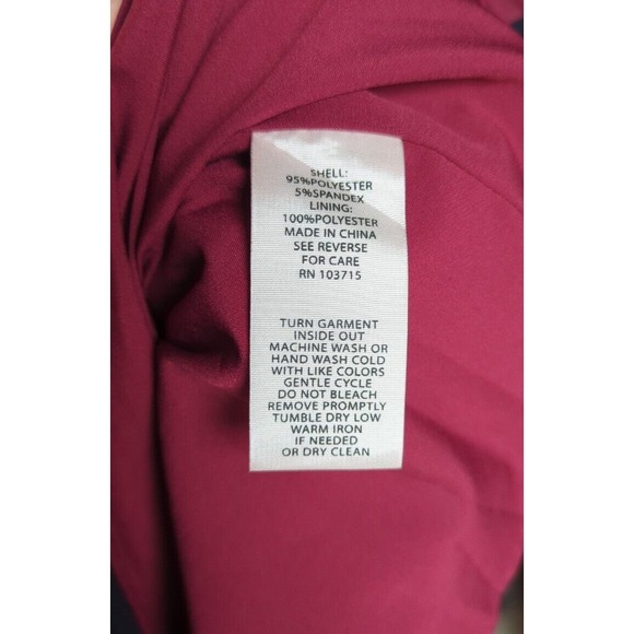 Nanette Lepore Berry Red Flounce Sheath Dress 3/4 Slv Flutter Floral Office M 10 - Picture 6 of 6